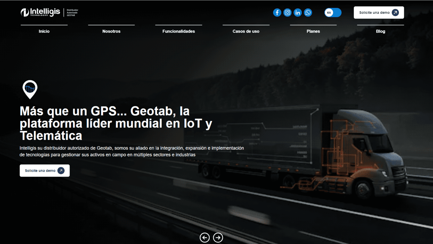 Telemática.ai la nueva página Web del producto de Gestión de Flotas de Intelligis